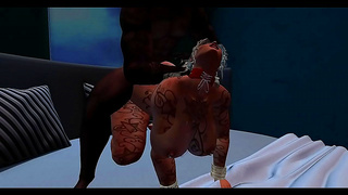 Blonde MILF Enjoys Massive Black Dick in Hot Animated Anal Action