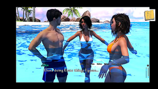 Laylas Steamy underwater kiss bikini tease in vibrant 3D hentai fantasy