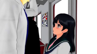 Big-Titted Beauty Rides Wild in Steaming Hentai Train Paizuri Action