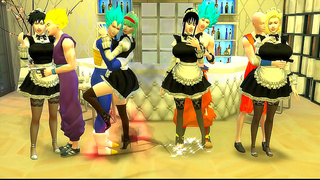 Saiyan Masters Discipline Naughty Dragon Girl with Fiery Spankings