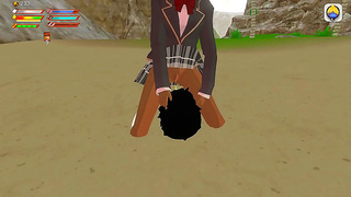 Student Humiliated as Busty MILF Claims Him at Dusky Beachshore