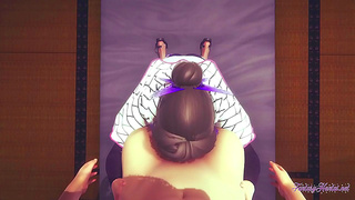 Shinobu Takes Every Inch in Hot POV 3D Hentai Creampie Encounter