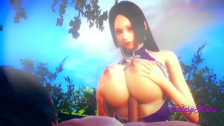 Boa Hancocks Seductive Touch Ignites Steamy 3D Jungle Encounter