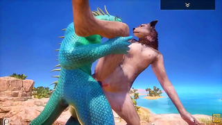 Fox Babe Tames Horny Lizard Dude in Steamy Monster Sex Scene