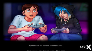 Anime Cutie Beats the Heat with Sultry Gaming Sessions Under Neon Lights
