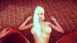 Blonde Beauty Devoured by Massive Cock Creamed Faces in Hot Hentai