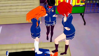 Sultry Anime Girls Dominate Tease Submissive Guys with Sensual Rimming Play