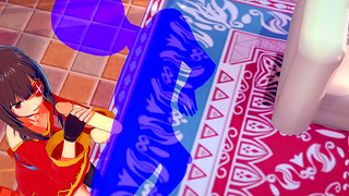 Megumin Delights Hero with Sensual Blowjob Ending in Steamy Cream Pie