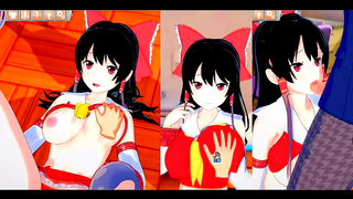 Reimu Finds Ecstasy Taking Massive Cock in Hot Koikatsu Action