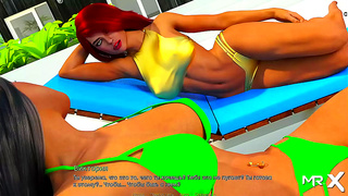 Bikini Babe Rides Waves of Pleasure on Sun-Drenched Beach in Hot Hentai Fantasy