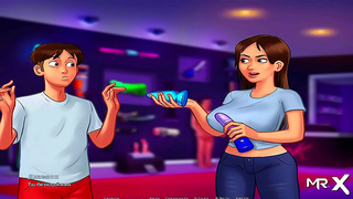Young Beauty Tames Massive Toys Beneath Scorching Sun in Hot Cartoon Adventure