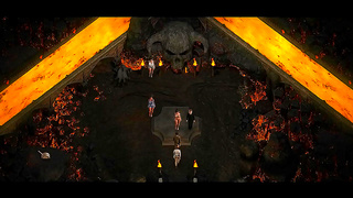 Elves Pleasure Big-Titted Teen in Fiery Forest Encounter