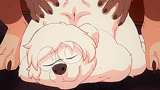 Polar Bear Gets Dominated by Furry Dogman in Wild Animated Tryst