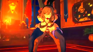 Green-Haired Beauty Enjoys Fiery Glory Hole Encounter in Steamy Hentai Fantasy