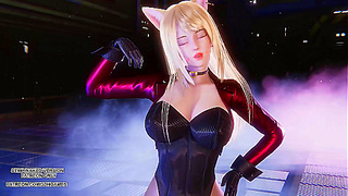 MEOWV Sways Sensually as Ahri in Steamy K-Pop MMD Fantasy Dance