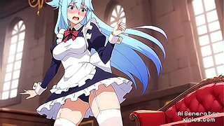 KonoSubas Aqua Seduces Kazuma in Steamy Fantasy Encounter