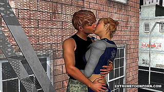 Sultry 3D Goddess Rides Wild Passion Under City Lights in Steamy Tryst