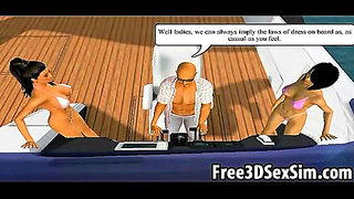 Sizzling 3D Curves Collide in Steaming Lesbian Romance Aboard a Luxury Yacht