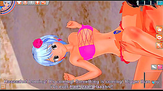 Yukino Agrias Hot Beach Tryst Unfolds in Sensual 3D Hentai Delight