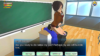 Dominant School Mistress Teaches Lesson with Steamy Golden Punishment