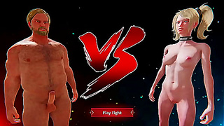 Ethan and Bree Collide in Hot Nude Fighting Action - 3D Hentai Battle Scene Ignites with