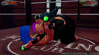 Twiggy Nelson Faces Off Against Bolda the Beast in Steamy Nude Fighter 3D Duel