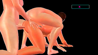 Passionate 3D Gay Threesome Ignites Steamy Animated Desire