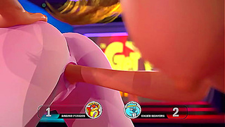 Two Fierce Lesbian Warriors Clash in Explosive 3D Hentai Battle of Lust Power