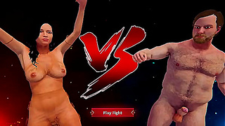 Ethan Clashes With Aurora in Hot Nude Fighting 3D Battle Scene