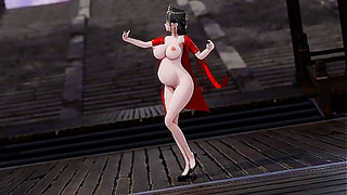 Voluptuous Crimson Goddess Bares All in Sensual Prenatal Dance – Hanying Art