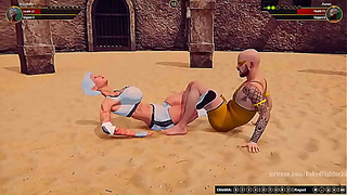 Broadzilla Dominates Aaron Bare in Steamy Nude Combat Encounter