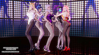 Exids Up Down Ignites Steamy Desires as LoL Champs Sway Sensually – MMD Lust Remix