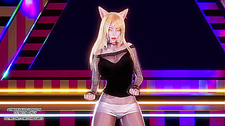 Ahris Seductive Dance Ignites Steamy Encounter in K-Pop MMD Fantasy – 4K