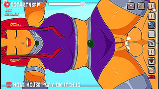 Starfires Lush Body Drenched in Thick Cum – Spicy Animated Porn Fantasy
