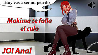 Makima Dominates with Blowjob Rough Anal in Spanish Moaned Hentai