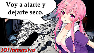 Wild Spanked by Crazy Chick — Bound Pleasured Hard in Spanish VO JOI