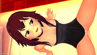 Megumin Tempts Her Doctor with a Sensual Towel Reveal in Konosuba Clinic