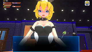 Bowsette Commands Pleasure with Fiery Foot Fetish Pegging Domination