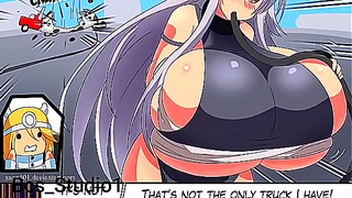 Shino Battles Busty Cow Scientist in Wild Transformation Hentai Showdown