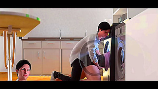 Stepmom Stuck in Washing Machine – Hot 3D Hentai Escape Turns Sexy