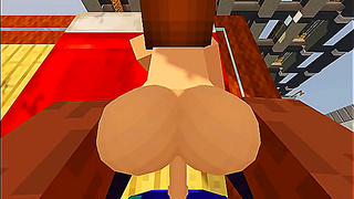 Jenny Moans Loud as She Rides Hard in Minecraft Hentai Adventure