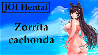 Spanish Temptress Drenches Herself in JOI Hentai Pleasure