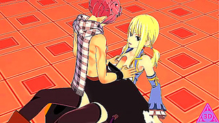 Lucy Tempts Natsu with Sensual Touches in Steamy Fairy Tail Encounter