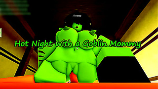 Moonlit Tryst: Goblin Girl Yields to Forbidden Lust Beneath Silver Light