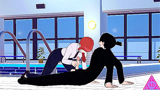 Makima Warms Up Aki with Hot Oral Hands-on Pleasure in Koikatsu Night – Raw Edition