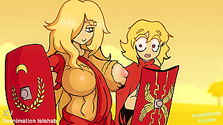 Empress Fights Forbidden Desire in Sensual Roman Battle Gear Fantasy