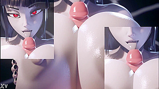 Busty Seductress Tempts with Steamy Blowjob Bliss in Hot Hentai Action
