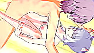 Anime Beauty Devours Cock Before Taking Creamy creampie in Wild Threesome
